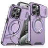 LuxuryKase Shockproof Case with Slide Camera Cover | 360° Rotating Ring Kickstand | Rugged Armour Protection For iPhone Series