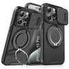 LuxuryKase Shockproof Case with Slide Camera Cover | 360° Rotating Ring Kickstand | Rugged Armour Protection For iPhone Series