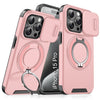 LuxuryKase Shockproof Case with Slide Camera Cover | 360° Rotating Ring Kickstand | Rugged Armour Protection For iPhone Series