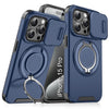 LuxuryKase Shockproof Case with Slide Camera Cover | 360° Rotating Ring Kickstand | Rugged Armour Protection For iPhone Series