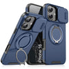 LuxuryKase Shockproof Case with Slide Camera Cover | 360° Rotating Ring Kickstand | Rugged Armour Protection For iPhone Series