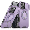 LuxuryKase Shockproof Case with Slide Camera Cover | 360° Rotating Ring Kickstand | Rugged Armour Protection For iPhone Series