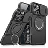 LuxuryKase Shockproof Case with Slide Camera Cover | 360° Rotating Ring Kickstand | Rugged Armour Protection For iPhone Series