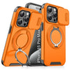 LuxuryKase Shockproof Case with Slide Camera Cover | 360° Rotating Ring Kickstand | Rugged Armour Protection For iPhone Series
