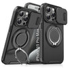 LuxuryKase Shockproof Case with Slide Camera Cover | 360° Rotating Ring Kickstand | Rugged Armour Protection For iPhone Series