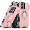 LuxuryKase Shockproof Case with Slide Camera Cover | 360° Rotating Ring Kickstand | Rugged Armour Protection For iPhone Series