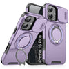 LuxuryKase Shockproof Case with Slide Camera Cover | 360° Rotating Ring Kickstand | Rugged Armour Protection For iPhone Series