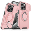 LuxuryKase Shockproof Case with Slide Camera Cover | 360° Rotating Ring Kickstand | Rugged Armour Protection For iPhone Series