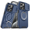LuxuryKase Shockproof Case with Slide Camera Cover | 360° Rotating Ring Kickstand | Rugged Armour Protection For iPhone Series