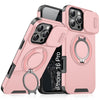 LuxuryKase Shockproof Case with Slide Camera Cover | 360° Rotating Ring Kickstand | Rugged Armour Protection For iPhone Series