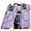 LuxuryKase Shockproof Case with Slide Camera Cover | 360° Rotating Ring Kickstand | Rugged Armour Protection For iPhone Series