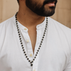 Premium Handcrafted Karungali Mala with Silver Cap Detailing