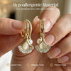 Apricot Leaf Pearl Earrings