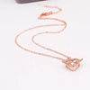 Moving Diamond Zircon Angel Wings Heart Pendant