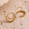 18K Gold Plated Spiral Earrings - Golden
