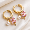 Rose Petal Pearl Earrings
