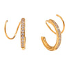 18K Gold Plated Spiral Earrings - Golden