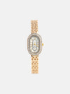 The Embellished Roman Oval Watch - Ivory White