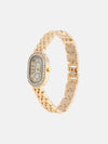 The Embellished Roman Oval Watch - Ivory White