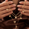 Butterfly Lock & Key Necklace | Layered Gold Necklace for Women