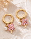Rose Petal Pearl Earrings