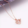 Moving Diamond Zircon Angel Wings Heart Pendant