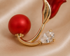 Red Tulip Stud Earrings | Floral Earrings for Women
