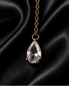 Flower Ear Cuff with Crystal Chain Drop for Women