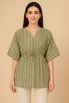 Women Printed Relaxed Fit Top with Kaftan Sleeves