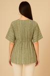 Women Printed Relaxed Fit Top with Kaftan Sleeves