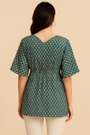 Women Printed Relaxed Fit Top with Kaftan Sleeves