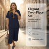 Women's Casual Short Sleeve Top & Wide Leg Pants Set