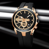 Sport Style Luminous Silicone Strap Waterproof Watch - Black-Gold