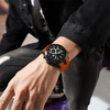 Sport Style Luminous Silicone Strap Waterproof Watch - Black-Gold