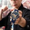 Sport Style Luminous Silicone Strap Waterproof Watch - Black-Gold