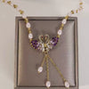 Purple Double Swan Pendant Necklace