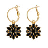 Elegant Black Flower Dangle Earrings