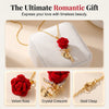 ✨ Elegant Red Rose Pendant Necklace – Velvet Bloom, Crystal Accents, Gold-Tone ✨
